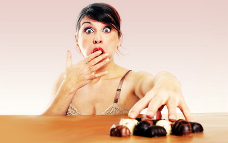 Eating chocolate